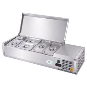 47" Commercial Refrigerated Prep Station, 1.5 Cu.Ft, Stainless Lid, R290 ETL
