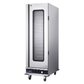 Electric Hot Box Food Warmer, 16-Tier Commercial Warming Cabinet with Water Tray, Glass Door and Adjustable Shelves