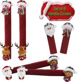 Mosoan Christmas Decorations Indoor 6 Pack Christmas Refrigerator Fridge Door Handle Covers