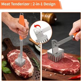 Stainless steel meat tenderizer, ideal for tenderizing meat; perfect for outdoor camping, barbecuing