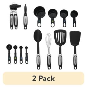 (2 pack) Professional 14-Piece Kitchen Tool and Gadget Kitchen Utensil Set in Black