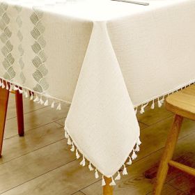Cotton Linen Tablecloth Farmhouse Decor Waterproof Table Cover For Dining Room Table Daily Dinner (Option: 55x55inches)