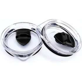 2Pcs Cup Lid Mug Lid 10oz Or 20oz Magnetic Slider Spill Proof Tumbler Cover,Compatible With Rambler, Ozark Trail, Old Style Rtic (Option: Black)