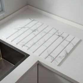 Large Stone Plate Kitchen Countertop Drying Pad, Bath Towel Quick-drying Foldable Dishwashing Pad, Absorbent Diatomite Pad (Color: Texture Color)